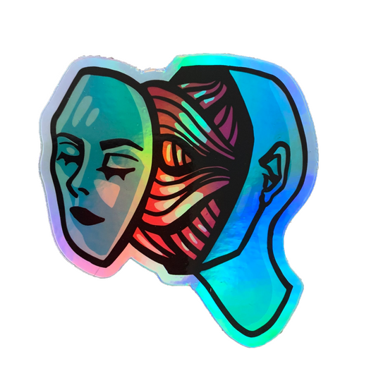 Holographic Split Face Sticker