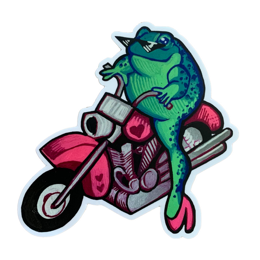 Motorcycle Frog Sticker